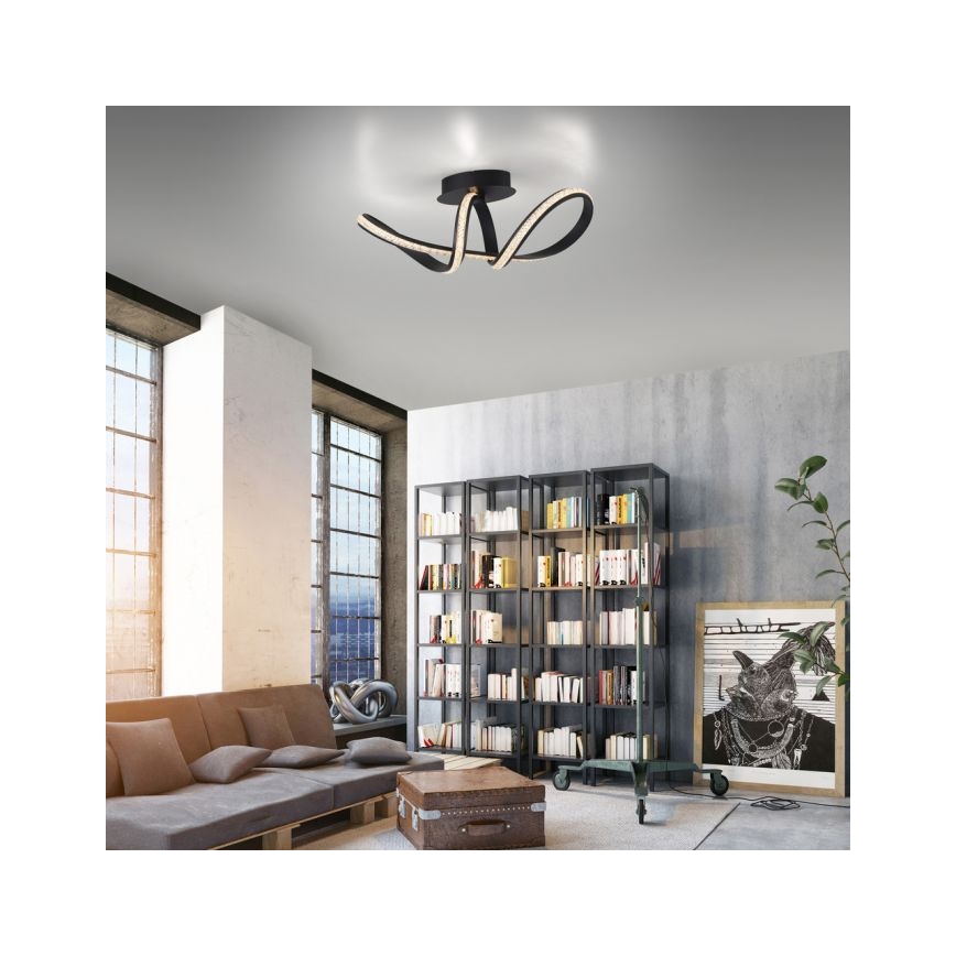 JUST LIGHT. 8475-18 - LED-himmennyskattokruunu BRILLA LED/29W/230V musta