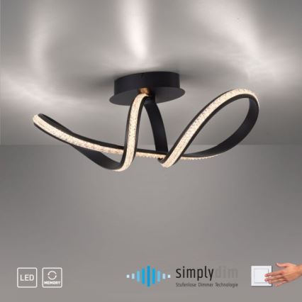 JUST LIGHT. 8475-18 - LED-himmennyskattokruunu BRILLA LED/29W/230V musta