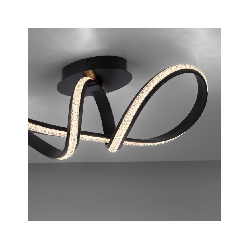 JUST LIGHT. 8475-18 - LED-himmennyskattokruunu BRILLA LED/29W/230V musta