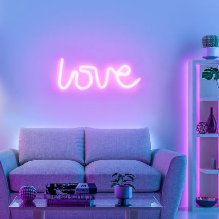 JUST LIGHT. 85021-87 - LED Neon seinäkoriste NEON LED/6,5W/5V Love