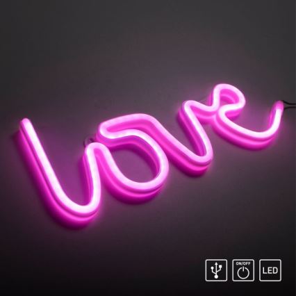 JUST LIGHT. 85021-87 - LED Neon seinäkoriste NEON LED/6,5W/5V Love