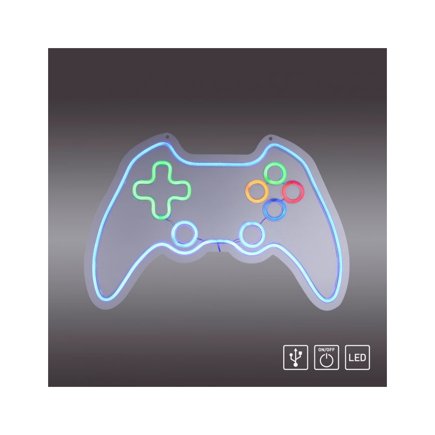 JUST LIGHT. 85022-70 - LED Neon seinäkoriste NEON 1xLED/6,5W/5V gamer