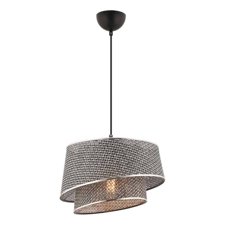 Kaapelikiinnitteinen riippuvalaisin BARETTE 1xE27/60W/230V harmaa/kiiltävä kromi
