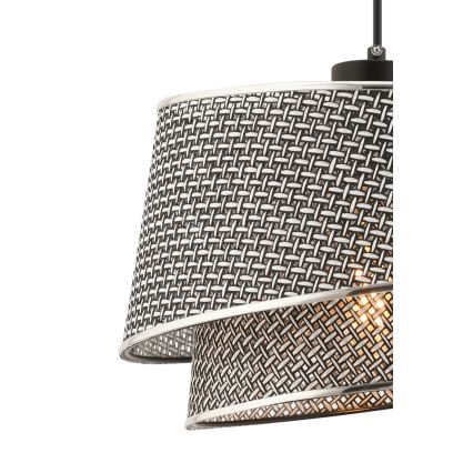 Kaapelikiinnitteinen riippuvalaisin BARETTE 1xE27/60W/230V harmaa/kiiltävä kromi