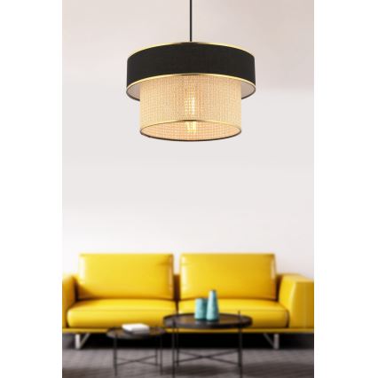 Kaapelikiinnitteinen riippuvalaisin ERO 1xE27/60W/230V musta/beige