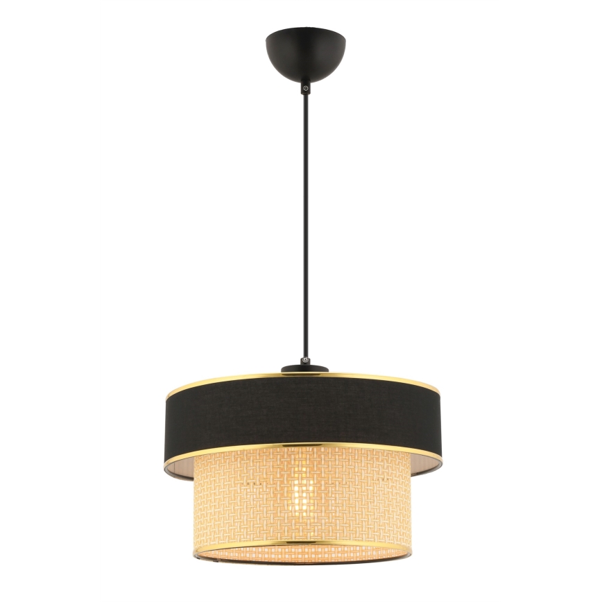 Kaapelikiinnitteinen riippuvalaisin ERO 1xE27/60W/230V musta/beige