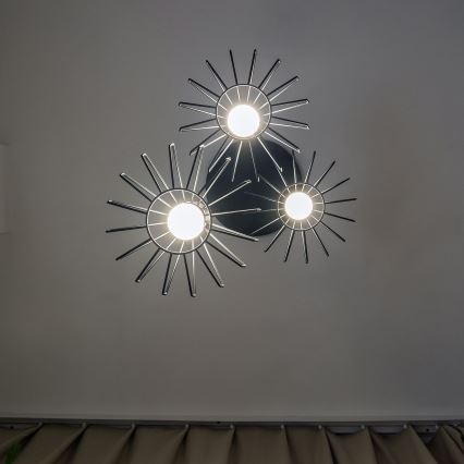 Kaapelikiinnitteinen riippuvalaisin SOLANO 3xE27/15W/230V musta/kiiltävä kromi