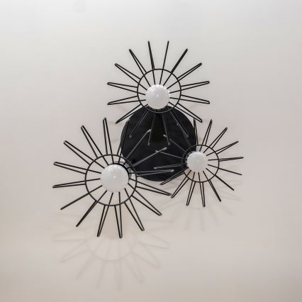 Kaapelikiinnitteinen riippuvalaisin SOLANO 3xE27/15W/230V musta/kiiltävä kromi