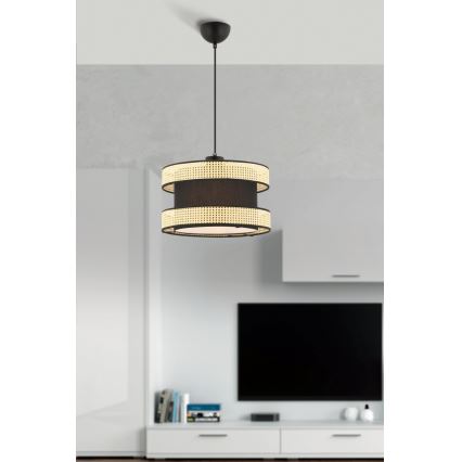 Kaapeliriippuvalaisin HALO 1xE27/60W/230V musta/beige