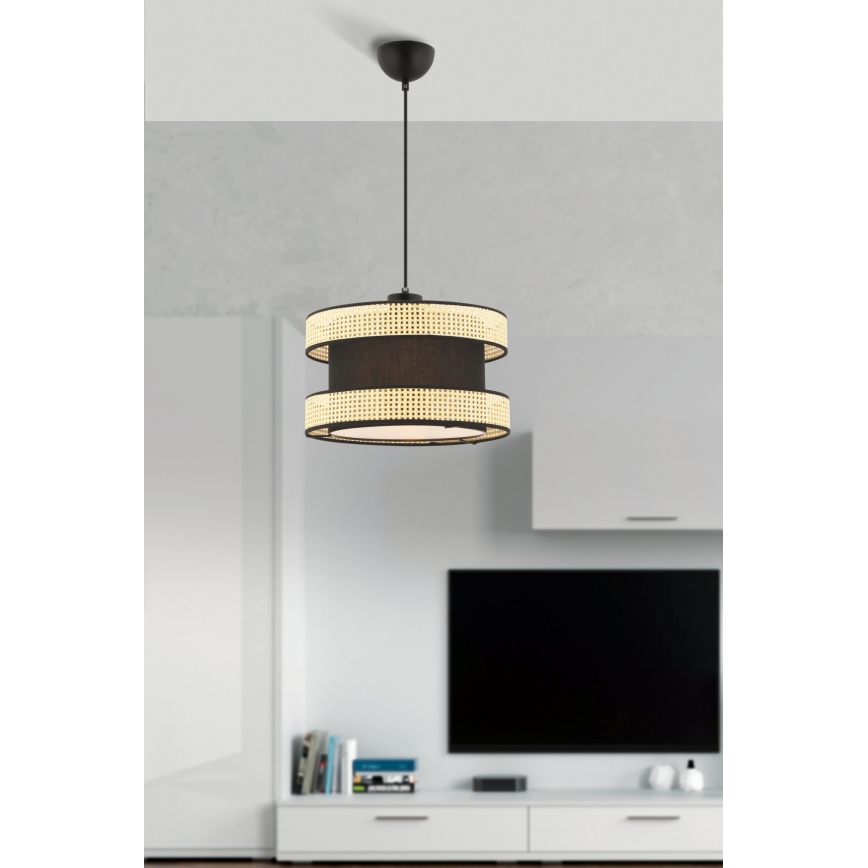 Kaapeliriippuvalaisin HALO 1xE27/60W/230V musta/beige