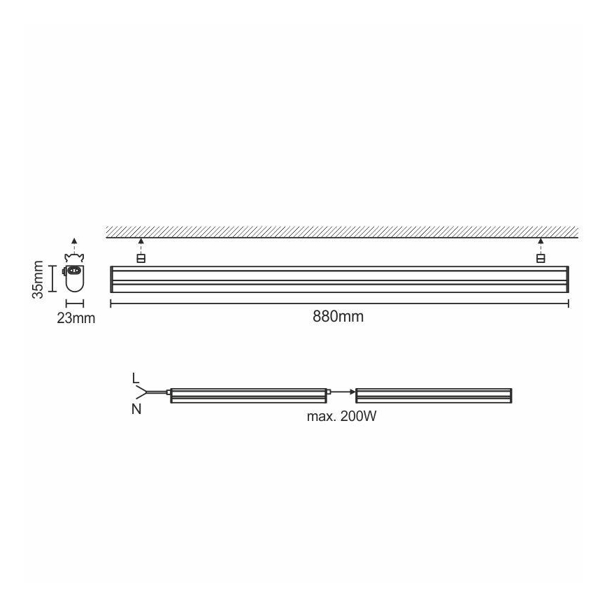 Kaapinalus LED-valo LED/12W/230V 4000K