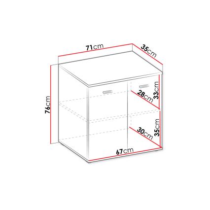 Kaappi MIKE 76x71 cm valkoinen
