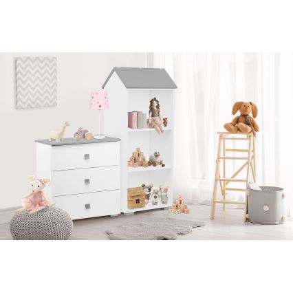 Kaappi PABIS 87x83 cm valkoinen/harmaa