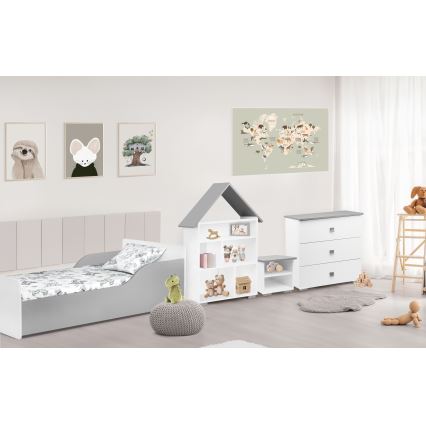 Kaappi PABIS 87x83 cm valkoinen/harmaa