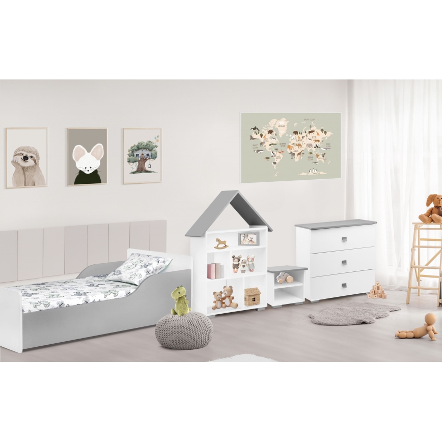 Kaappi PABIS 87x83 cm valkoinen/harmaa