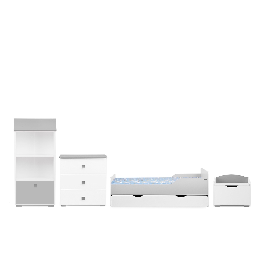 Kaappi PABIS 87x83 cm valkoinen/harmaa