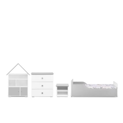 Kaappi PABIS 87x83 cm valkoinen/harmaa