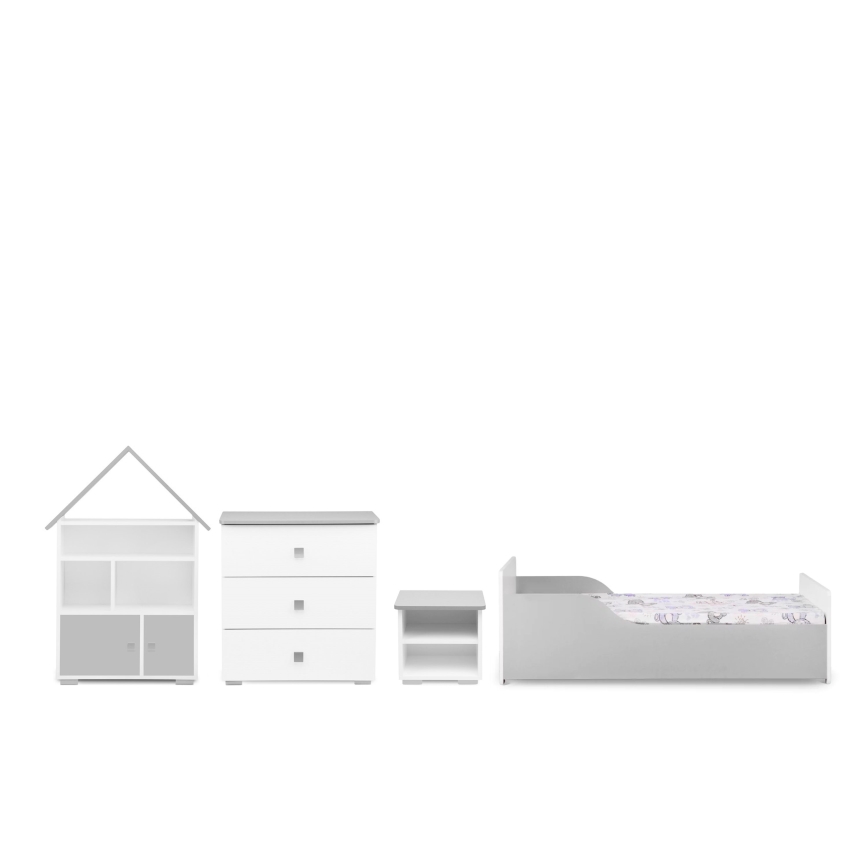 Kaappi PABIS 87x83 cm valkoinen/harmaa