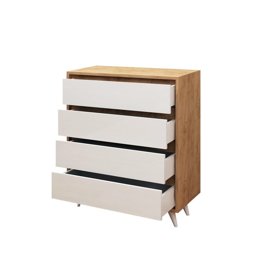 Kaappi SUVERA 86x70 cm valkoinen/beige