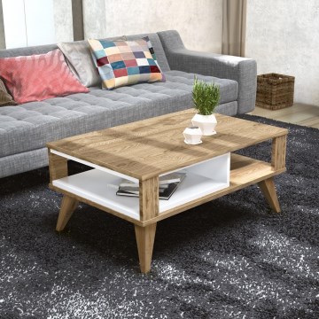 Kahvipöytä ONIS 40x90 cm ruskea/valkoinen