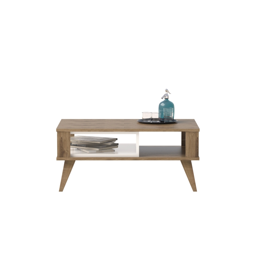 Kahvipöytä ONIS 40x90 cm ruskea/valkoinen