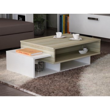 Kahvipöytä TAB 32x105 cm beige/valkoinen