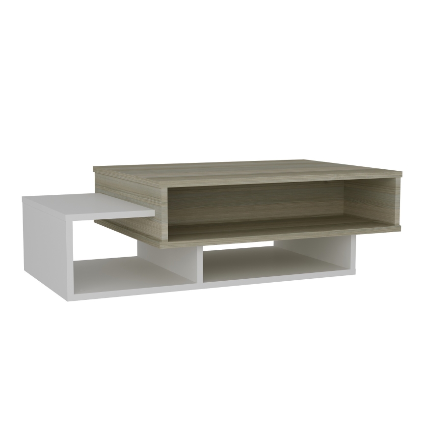 Kahvipöytä TAB 32x105 cm beige/valkoinen