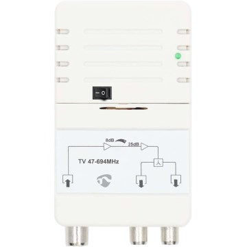 Kaksikaistainen antennivahvistin 230 V