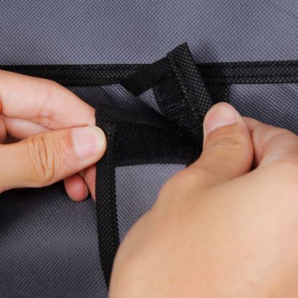 Kankainen säilytyskaappi MATIS 110x175 cm, hyllyillä ja vaatetangolla, harmaa