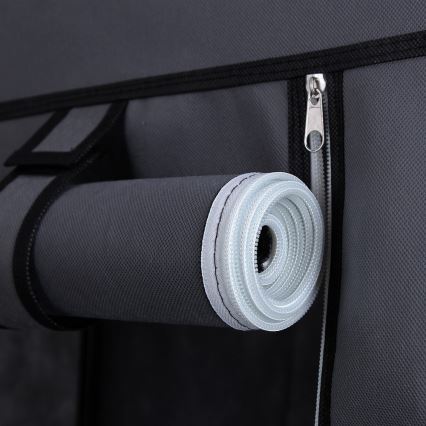 Kankainen säilytyskaappi MATIS 110x175 cm, hyllyillä ja vaatetangolla, harmaa