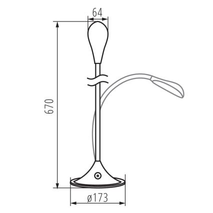 LED Himmennettävä joustava pöytävalaisin FRANCO LED/6,8W/230V valkoinen