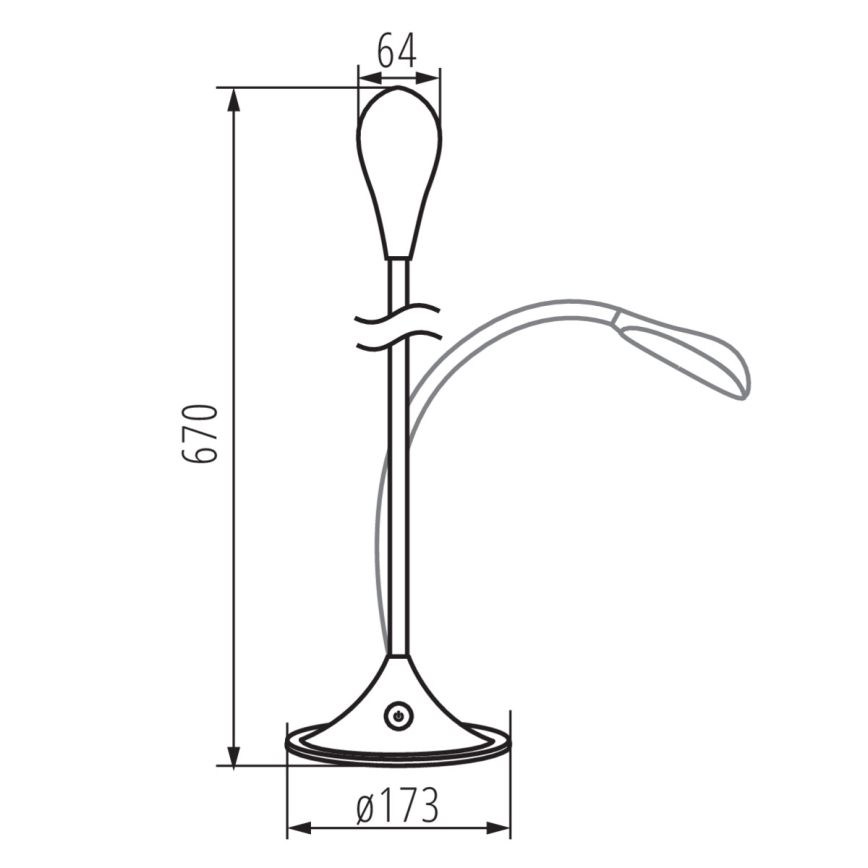 LED Himmennettävä joustava pöytävalaisin FRANCO LED/6,8W/230V valkoinen