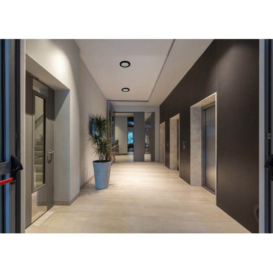 LED Katto/uppovalaisin liiketunnistimella 2-in-1 ERGA LED/17W/230V 3000/4000/6500K musta