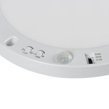 LED Katto/riippuva kattovalaisin liiketunnistimella 2in1 ERGA LED/17W/230V 3000/4000/6500K valkoinen