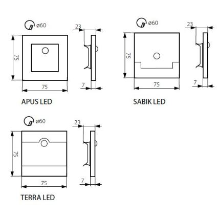 LED-portaikkovalo anturilla LED/0,8W/12V 3000K