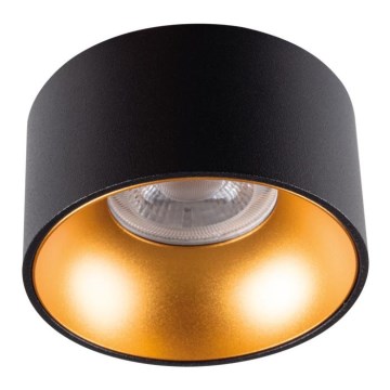 Kanlux 27575 - Upotettava valaisin MINI RITI 1xGU10 / 25W / 230V musta / kulta