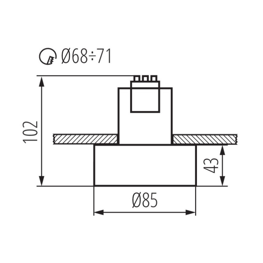Kanlux 27577 - Upotettava valaisin MINI RITI 1xGU10 / 25W / 230V musta / valkoinen