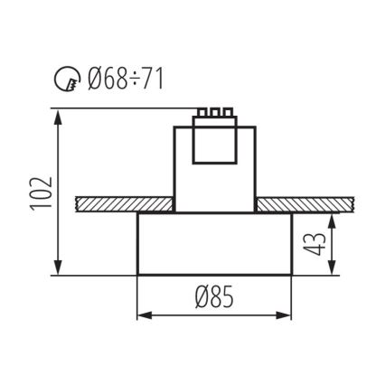 Kanlux 27579 - Upotettava valaisin MINI RITI 1xGU10 / 25W / 230V valkoinen