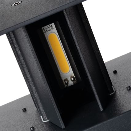 LED-ulkoseinävalaisin anturilla REKA LED/7W/230V IP54, antrasiitinvärinen, kulmikas
