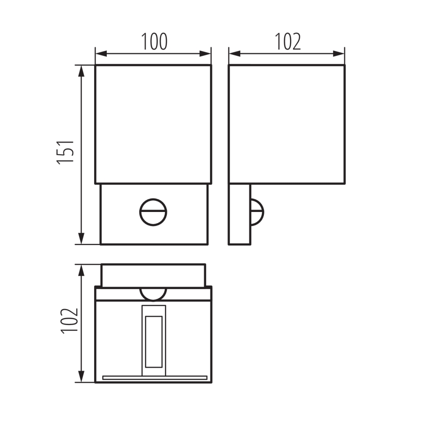 LED-ulkoseinävalaisin anturilla REKA LED/7W/230V IP54, antrasiitinvärinen, kulmikas