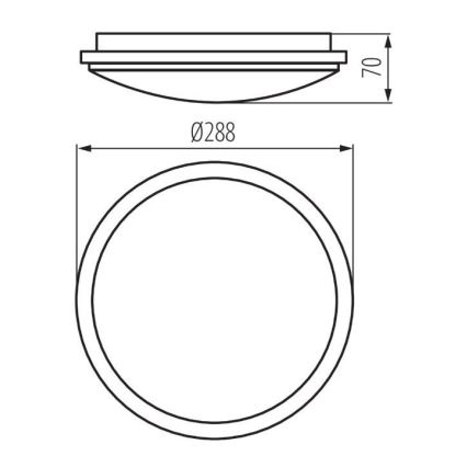 LED-kattovalaisin kylpyhuoneeseen ORTE LED/24W/230V IP54