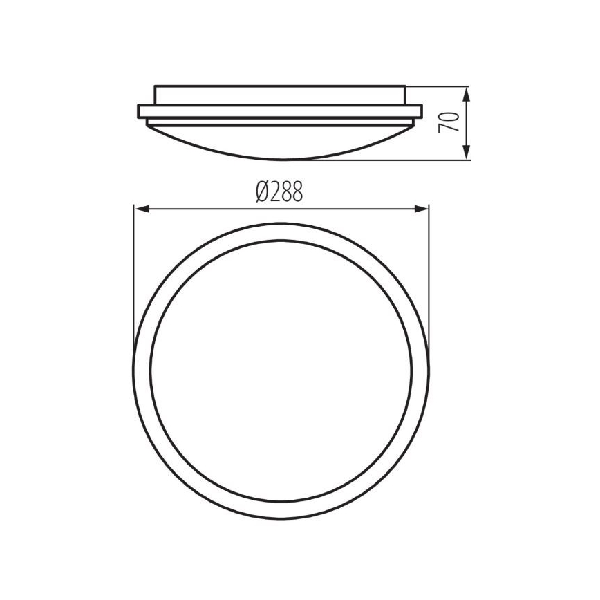 LED-kattovalaisin kylpyhuoneeseen ORTE LED/24W/230V IP54