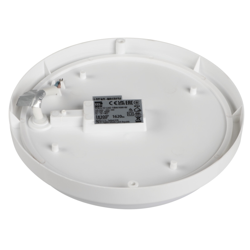 LED-kattovalaisin kylpyhuoneeseen TOLU LED/18W/230V 4000K IP54 valkoinen