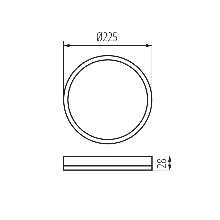 LED-kattovalaisin kylpyhuoneeseen AZPO LED/11,8W/230V halkaisija 22,5 cm IP54 musta