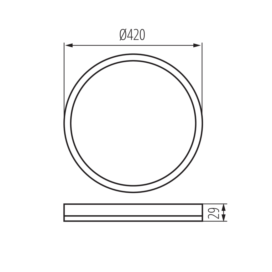 LED-kattovalaisin kylpyhuoneeseen AZPO LED/22W/230V halkaisija 42 cm IP54 musta