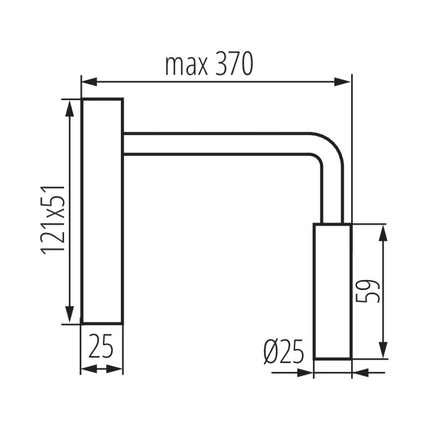 LED-seinävalaisin TONIL LED/2,7W/230V musta