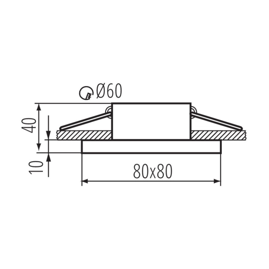 Kanlux 33120 - Upotettava valaisin kylpyhuoneeseen FLINI 10W IP44 musta
