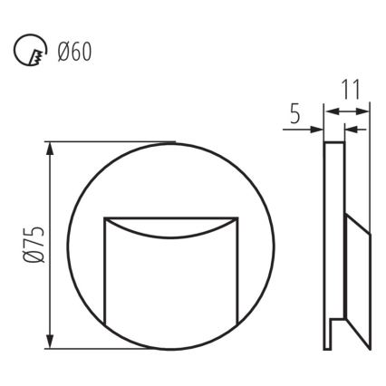 LED-porrasvalaisin ERINUS LED/0,8W/12V 3000K valkoinen