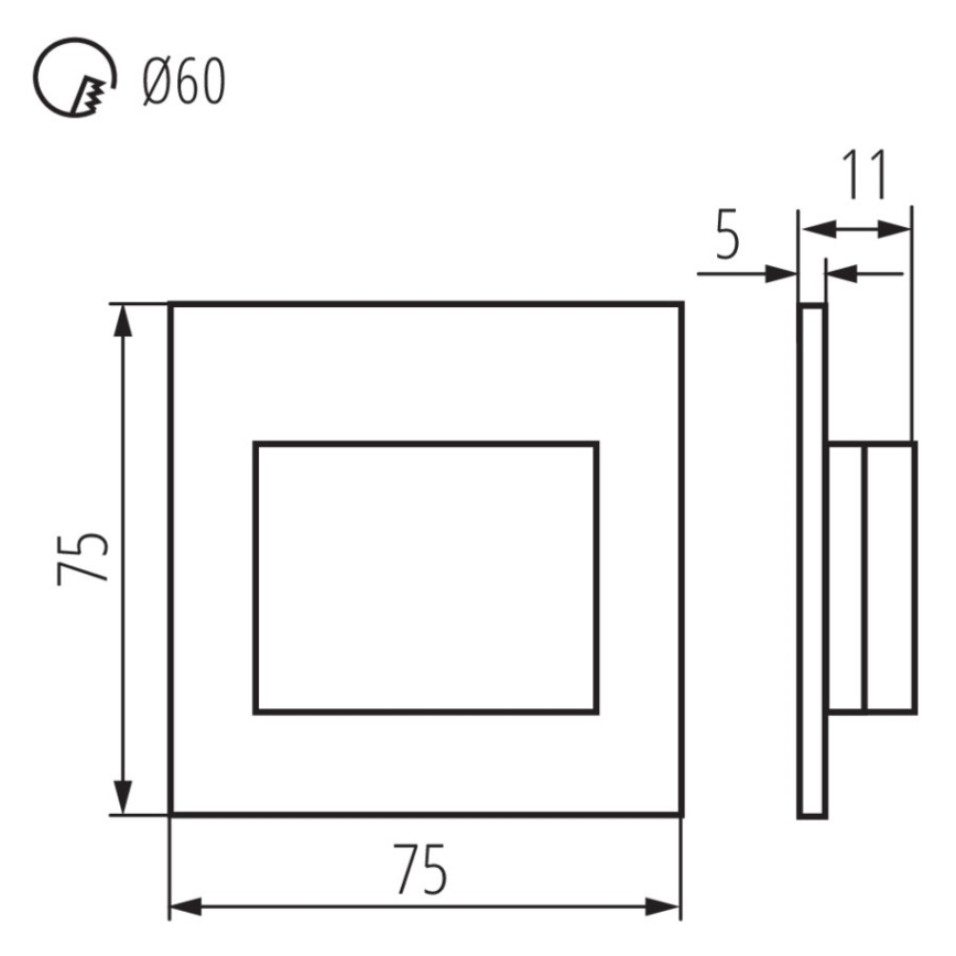 LED-porrasvalaistus ERINUS LED/1,5W/12V 4000K harmaa