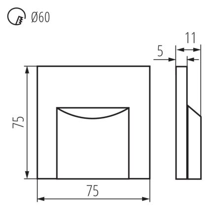 LED-porrasvalaistus ERINUS LED/0,8W/12V 3000K musta